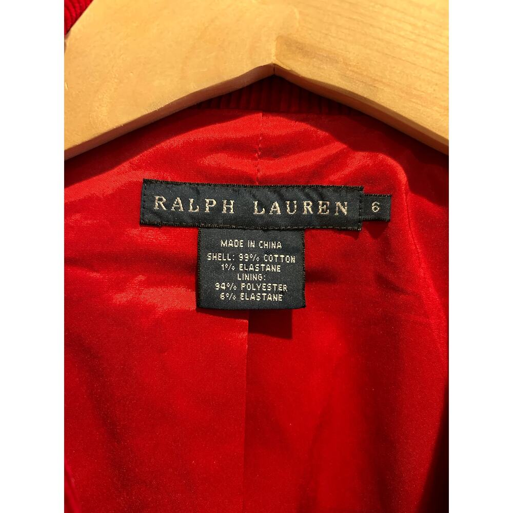 Ralph Lauren red corduroy blazer 100% cotton sz 6/ M - riding/ equestrian jacket - Picture 8 of 10